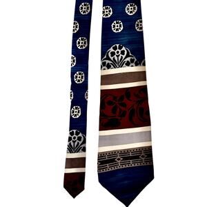 Vintage Givenchy Monsieur Silk abstract Mod Mixed Media Print Tie Retro Colorful